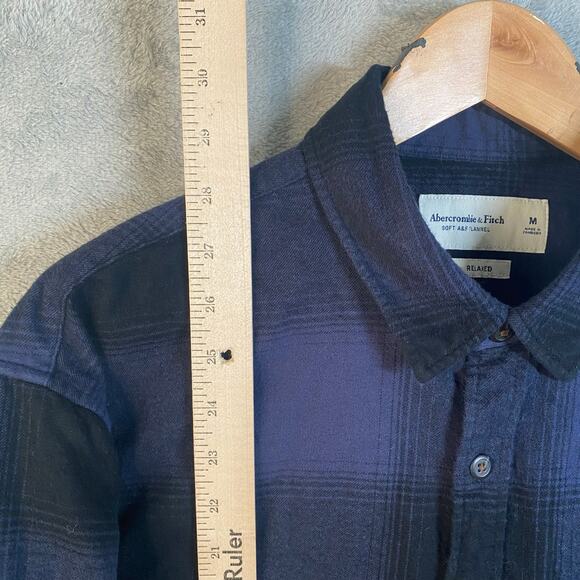 Abercrombie & Fitch Flannel Shirt Medium Button Up Plaid Camp Casual Outdoor - Picture 10 of 13